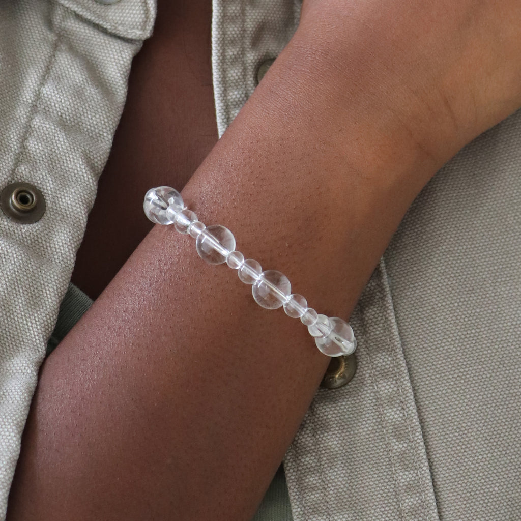 Bubble Bracelet with Clear Quartz– Goldeluxe