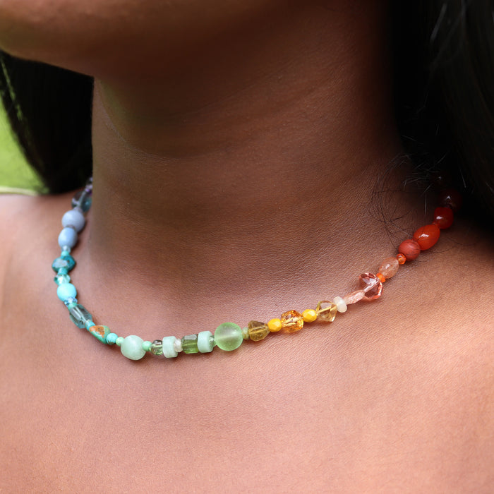 Rainbow Ombre Gemstone Necklace