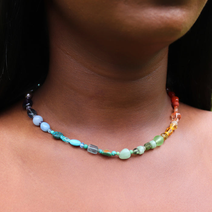 Rainbow Ombre Gemstone Necklace