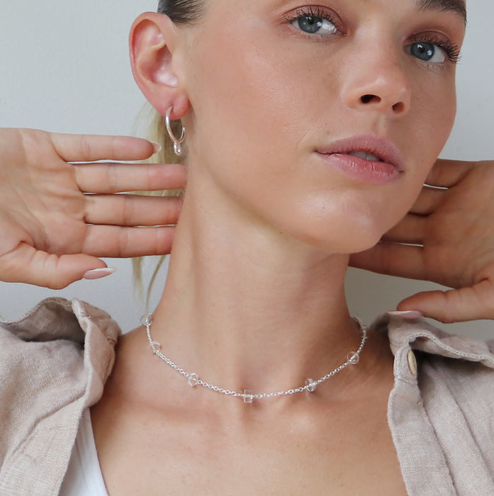 Moonbeam Necklace with Clear Quartz