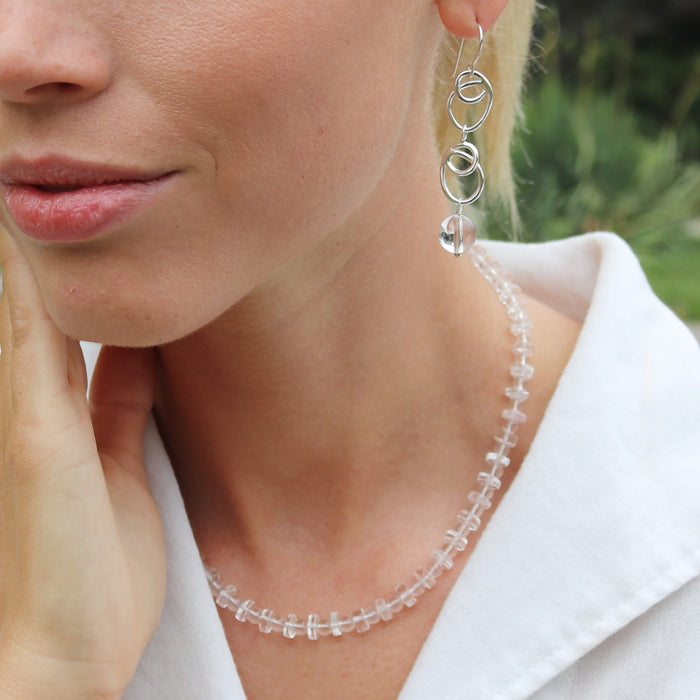 Luna Necklace with Clear Quartz
