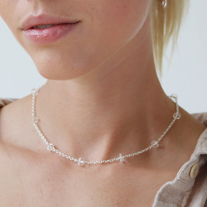 Moonbeam Necklace with Clear Quartz