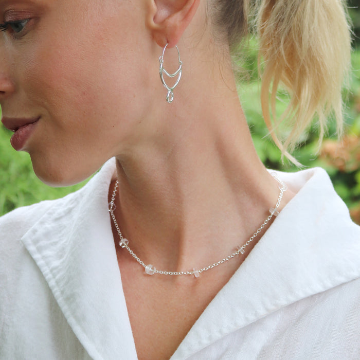Moonbeam Necklace with Clear Quartz
